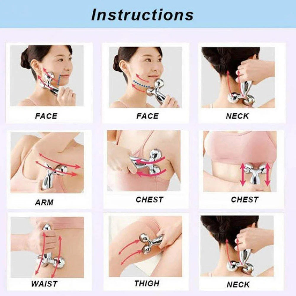 ABS Mini Long 3D Y Shape 360 Rotate Face Small Roller